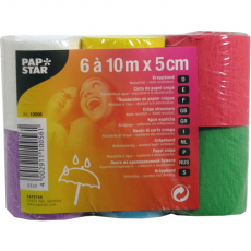 6 Rollen Krepp-Bänder 10 m x 5 cm farbig sortiert wasserfest