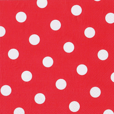 20 Servietten, 3-lagig 1/4-Falz 40 cm x 40 cm rot Dots