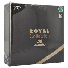 50 Servietten ROYAL Collection 1/4-Falz 40 cm x 40 cm schwarz