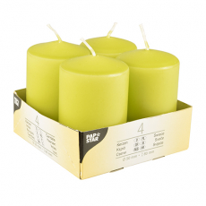 4 Stumpenkerzen Ø 50 mm · 80 mm kiwi