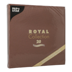 20 Servietten ROYAL Collection 1/4-Falz 40 cm x 40 cm braun