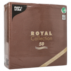 50 Servietten ROYAL Collection 1/4-Falz 40 cm x 40 cm braun