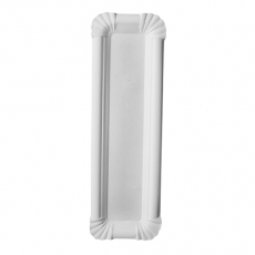 250 Teller, Pappe pure eckig 6,5 cm x 22 cm weiss