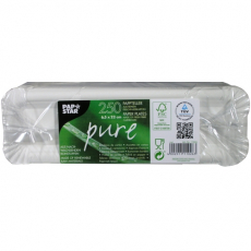 250 Teller, Pappe pure eckig 6,5 cm x 22 cm weiss