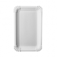 250 Teller, Pappe pure eckig 11 cm x 17,5 cm weiss