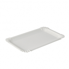 250 Teller, Pappe pure eckig 11 cm x 17,5 cm weiss