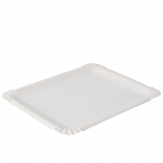 250 Teller, Pappe pure eckig 16,5 cm x 20 cm weiss