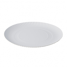 100 Teller, Pappe pure rund Ø 32 cm · 2 cm weiss