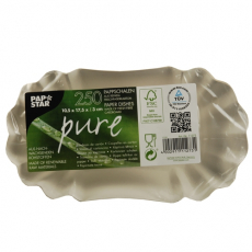 250 Schalen, Pappe pure oval 10,5 cm x 17,5 cm x 3 cm weiss