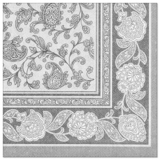 8 x 20 Servietten ROYAL Collection 1/4-Falz 40 cm x 40 cm grau Ornaments