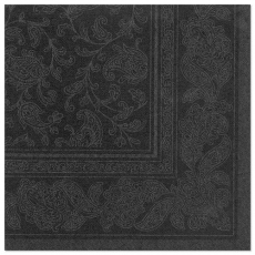 8 x 20 Servietten ROYAL Collection 1/4-Falz 40 cm x 40 cm schwarz Ornaments