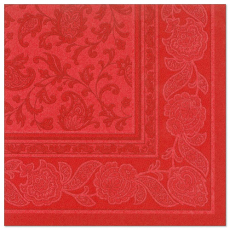 8 x 20 Servietten ROYAL Collection 1/4-Falz 40 cm x 40 cm rot Ornaments