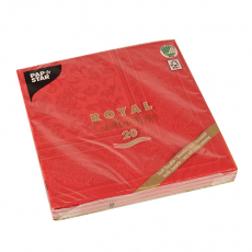 20 Servietten ROYAL Collection 1/4-Falz 40 cm x 40 cm rot Ornaments
