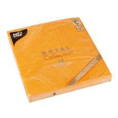 20 Servietten ROYAL Collection 1/4-Falz 40 cm x 40 cm orange Ornaments