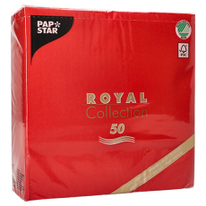 50 Servietten ROYAL Collection 1/4-Falz 40 cm x 40 cm rot
