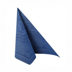 50 Servietten ROYAL Collection 1/4-Falz 40 cm x 40 cm dunkelblau Ornaments