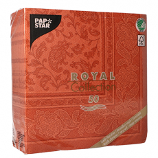 50 Servietten ROYAL Collection 1/4-Falz 40 cm x 40 cm terracotta Ornaments