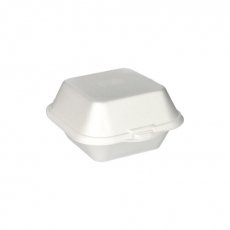 100 Hamburger-Boxen mit Klappdeckel, XPS 7,5 cm x 12 cm x 12 cm weiss