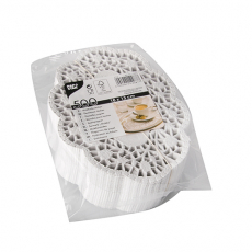 500 Mokkadeckchen oval 18 cm x 13 cm weiss