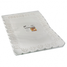 100 Spitzenpapiere eckig 45 cm x 32 cm weiss
