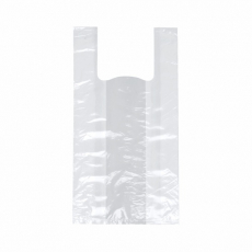 8 x  250 Hemdchen-Tragetaschen, HDPE 48 cm x 22 cm x 12 cm transparent Knotenbeutel