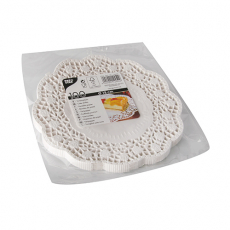 100 Tortenspitzen rund Ø 18 cm weiss