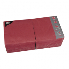 4 x 250 Servietten, 3-lagig 1/4-Falz 33 cm x 33 cm bordeaux