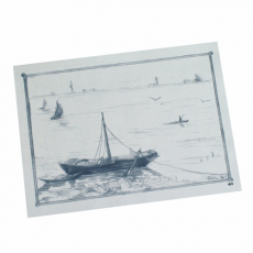 100 Tischsets, Papier 30 cm x 40 cm weiss Ruderboot