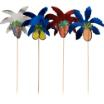 50 Deko-Picker 19,5 cm farbig sortiert Palmblätter