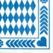 20 Servietten, 3-lagig 1/4-Falz 33 cm x 33 cm Bayrisch Blau