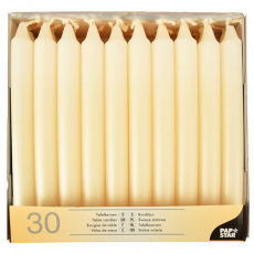 30 Tafelkerzen Ø 2,1 cm · 19,6 cm creme