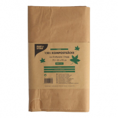 3 Abfallsäcke aus Papier pure 120 l 95 cm x 70 cm x 25 cm braun , 2-lagig