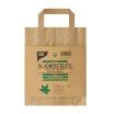 15 Kompostbeutel aus Papier mit Henkel 10 l 28 cm x 22 cm x 14 cm braun bedruckt