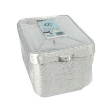 50 Menüschalen + Deckel, Alu 2-geteilt 0,83 l 3 cm x 17,7 cm x 22,5 cm