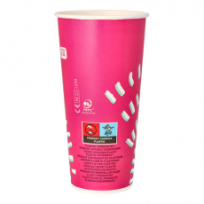 50 Trinkbecher für Kaltgetränke, Pappe 0,5 l Ø 8,97 cm · 16,83 cm pink