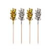 30 Deko-Picker 10,5 cm Frills gold / silber