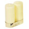 2 Stumpenkerzen Ø 80 mm · 220 mm elfenbein Ivory mit Flachkopf