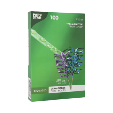 100 Deko-Picker 20 cm farbig sortiert Palmblätter
