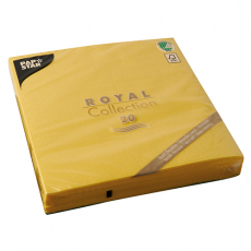 20 Servietten ROYAL Collection 1/4-Falz 40 cm x 40 cm gelb