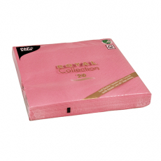 20 Servietten ROYAL Collection 1/4-Falz 40 cm x 40 cm rosa