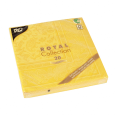 20 Servietten ROYAL Collection 1/4-Falz 40 cm x 40 cm gelb Ornaments