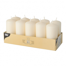10 Stumpenkerzen Ø 40 mm · 90 mm creme