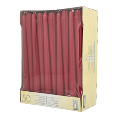 50 Leuchterkerzen Ø 2,2 cm · 25 cm bordeaux