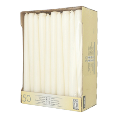 50 Leuchterkerzen Ø 2,2 cm · 25 cm weiss