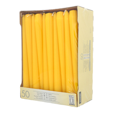 50 Leuchterkerzen Ø 2,2 cm · 25 cm gelb