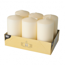 6 Stumpenkerzen Ø 60 mm · 115 mm creme