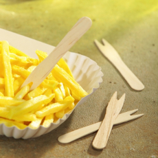 1000 Pommes-Frites-Gabeln, Holz pure 8,5 cm