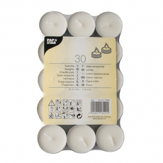 30 Teelichte Ø 37 mm · 16 mm weiss
