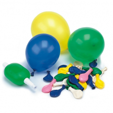 10 x  50 Luftballons mit Pumpe Ø 8,5 cm farbig sortiert