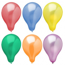 15 x  6 Luftballons Ø 25 cm farbig sortiert Metallic